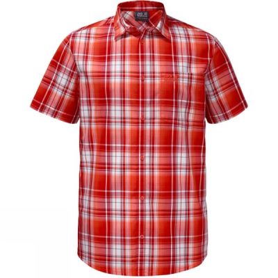 Camisa Jack Wolfskin Hot Chili Hombre Rojas - Chile PTA146739